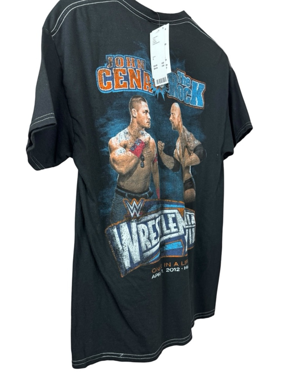 WWE John Cena vs The Rock WrestleMania Graphic Tee - Black, Orange, Blue